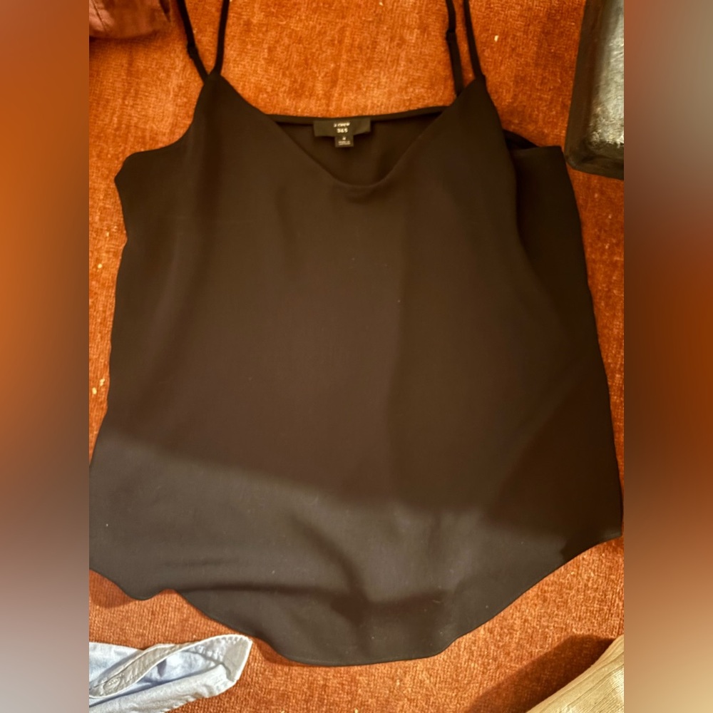 J crew black silk tank